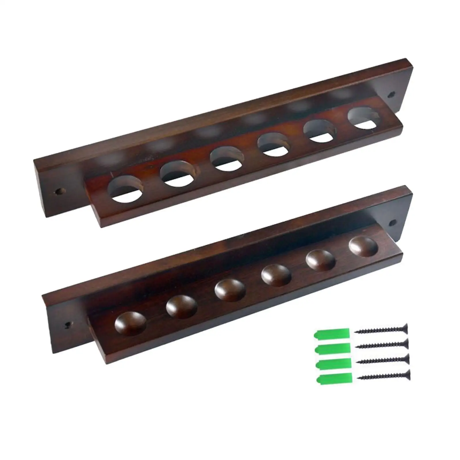 Wall Mount Cue Rack 6 Pool Cue Wall Rack Space Saving Holds 6 Cues Wood