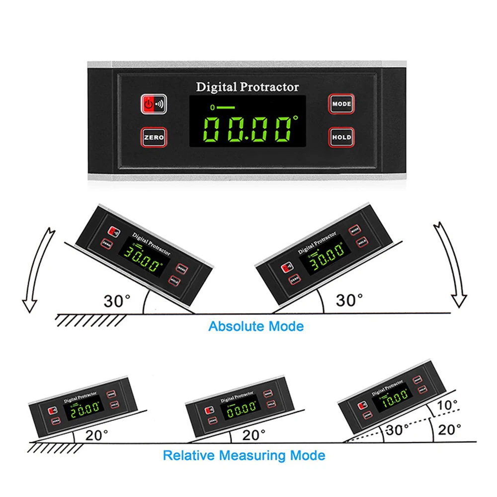 Protractor Digital Angle Gauge Inclinometer Magnetic Electronic Level LCD Digital Display Gauge Angle Measuring Instruments