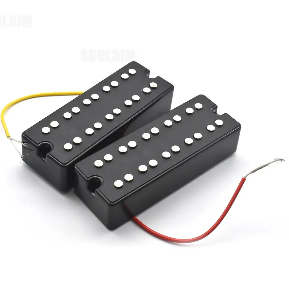 1Set Black Open Sealed 5 String Bass Guitar Pickups Humbucker 2 Mounting Screw Hole - Neck & Bridge