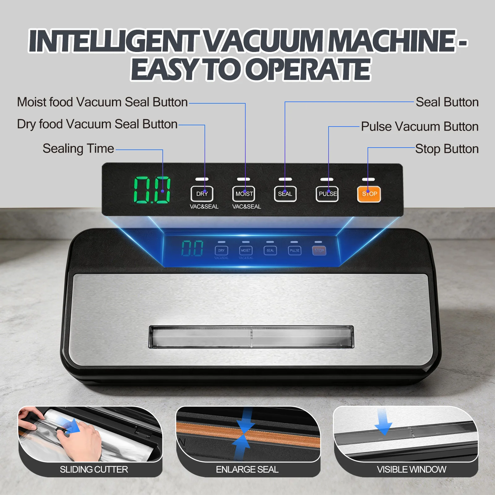 ZM-VS6608X 多機能真空シーラー 110V 自動食品 - Food Vacuum Sealer Machine のレビューと価格
