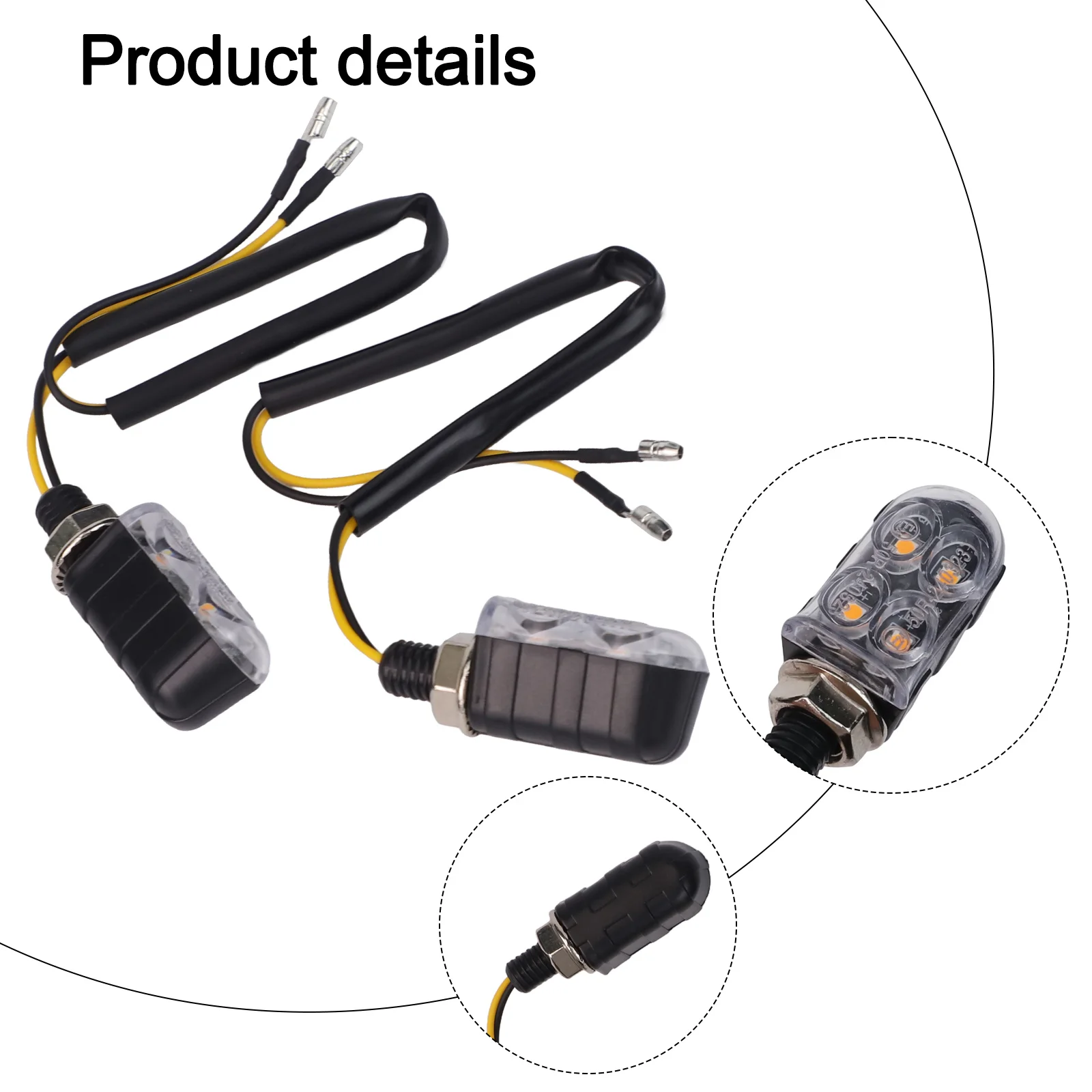 Motorcycle Safety Motorcycle Turn Signals Amber Tail Light Compact Design Easy Wiring Long-lasting Performance PC Lens