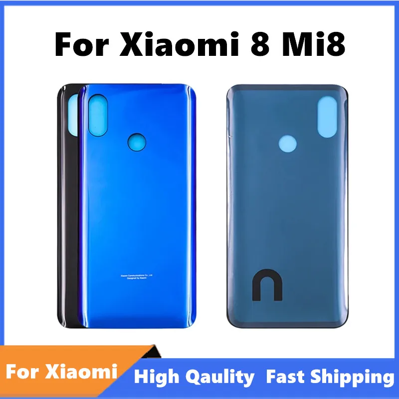 

100% New For Xiaomi Mi8 Mi 8 Battery Back Cover Rear Door 3D Glass Panel Mi 8 Housing Case Glass Cover With Adhesive Replac