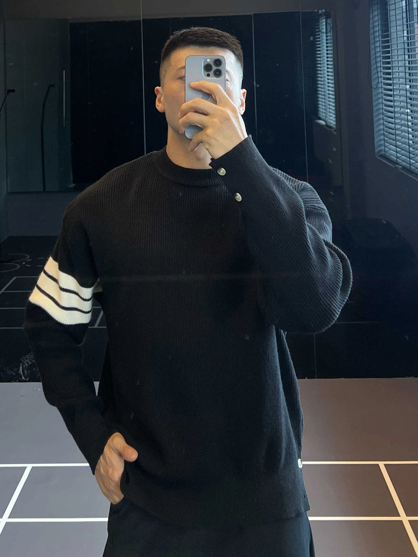 

Мужской теплый вязаный свитер с длинным рукавом на осень-зиму, повседневная толстовка с капюшоном, в полоску, модный бренд