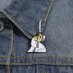 Samurai Cartoon Brooch Creative Adventure Animation Cartoon Character Metal Accessory Badge Women's Brooches Badges on Backpack