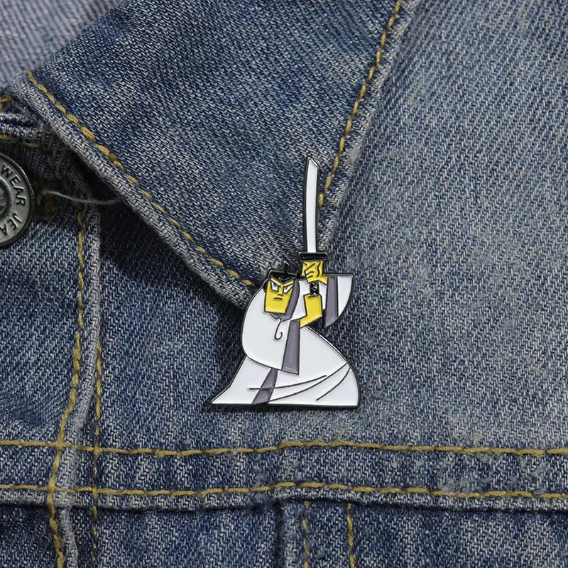 Samurai Cartoon Brooch Creative Adventure Animation Cartoon Character Metal Accessory Badge Women's Brooches Badges on Backpack