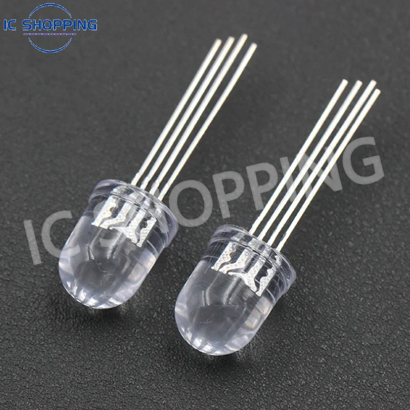 10pcs 10mm 4pins full-color RGB LED Common Anode / Cathode Transparent / Fog F10 Tri-Color Light Emitting Diode Red Green Blue