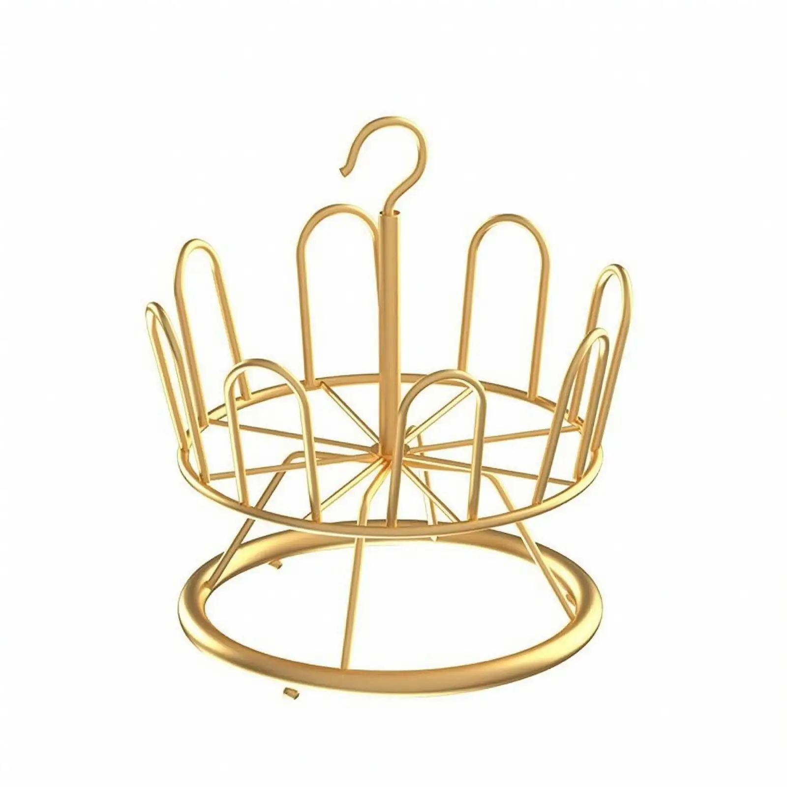 Spinning Shoe Storage Rack Metal Rotating Holder with Hanging Hook for Small Space Closet Organizer
