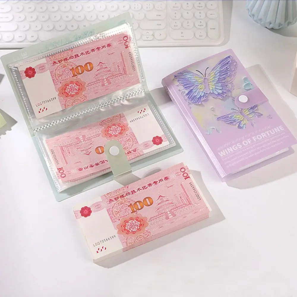 Risparmia denaro 100 buste Risparmio di denaro Sfida Pittura a olio Farfalla Raccoglitore di risparmio riutilizzabile Impermeabile portatile