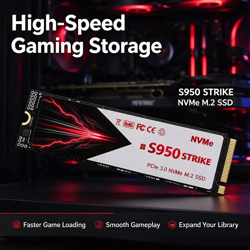S950 SSD M.2 2280 NVME Internal Solid State Drive High Speed Transfer 500GB 1TB 2TB 4TB Large Capacity Hard Drive for Laptop PC