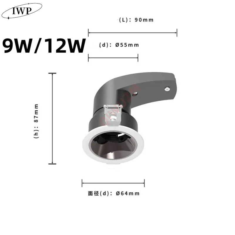 Verzonken Plafond Led Spot Licht Downlight Cob Muur Wash Licht Dimbaar 5w 10w 15W Ac110v 220V Plafondlamp Huis Kantoor Winkel