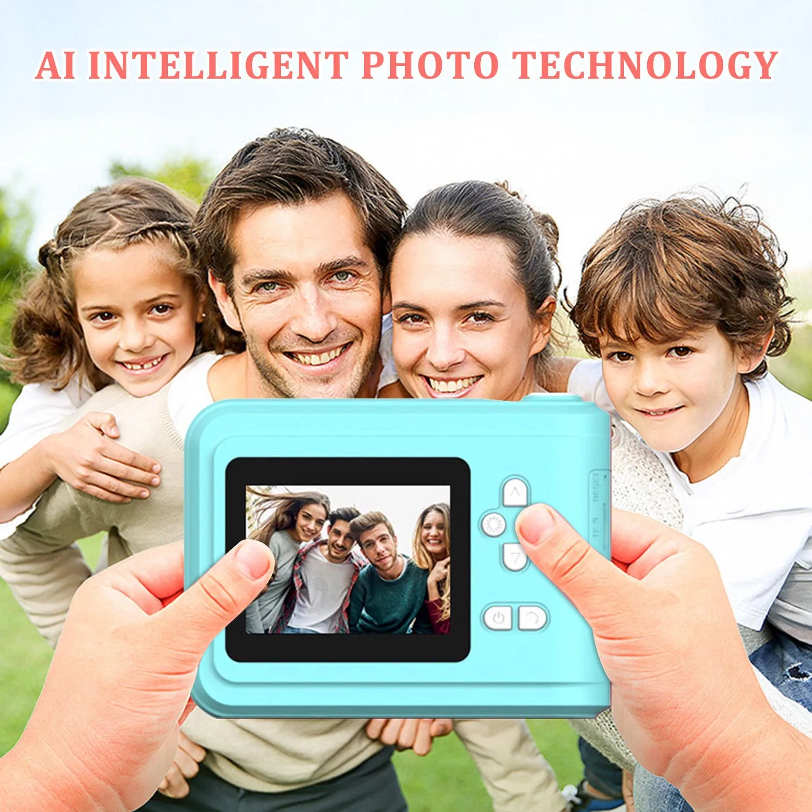 Instant Print Child Digital Camera with Larger Viewing and High-Resolution Design Gift for Children's Day Thanksgiving