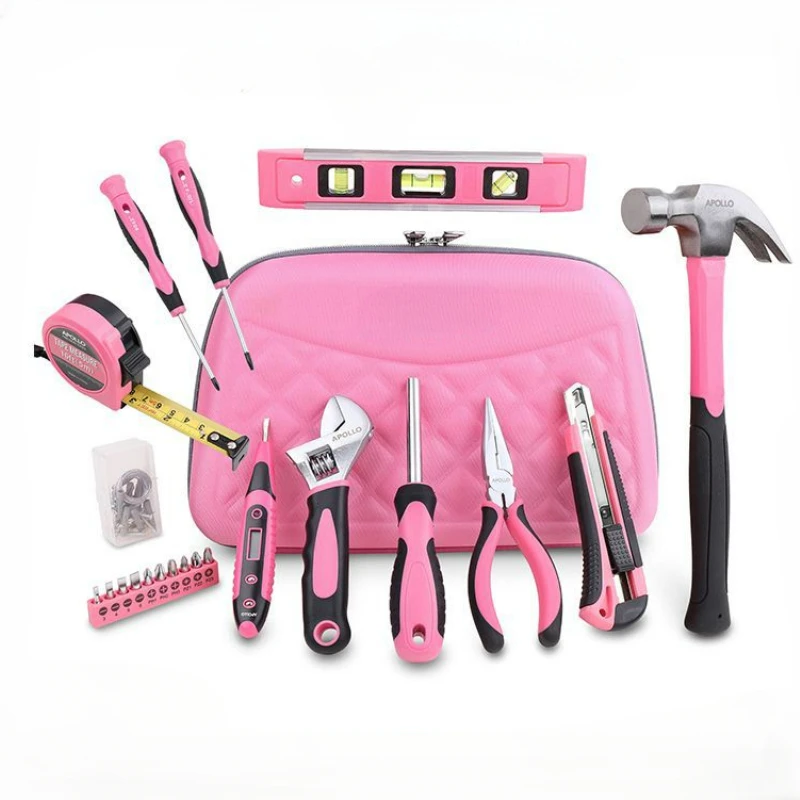 

Pink Hand Tool Combination 21pcs Ladies Set Home Kit DIY Repair Tools Set