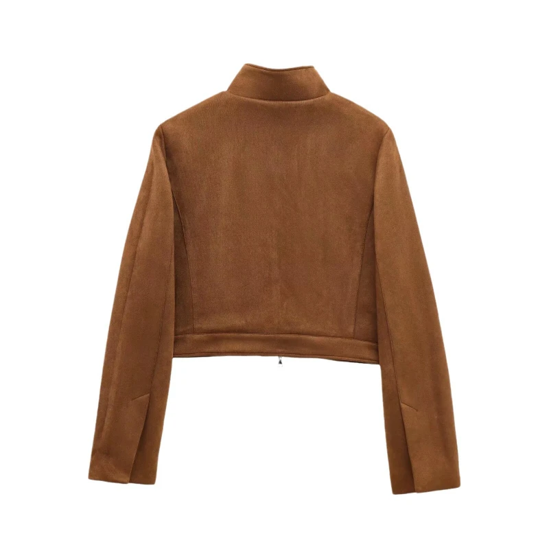 

2025 Spring and Autumn Collar Women's Jacket Simple Retro Casual and Comfortable Short Jacket