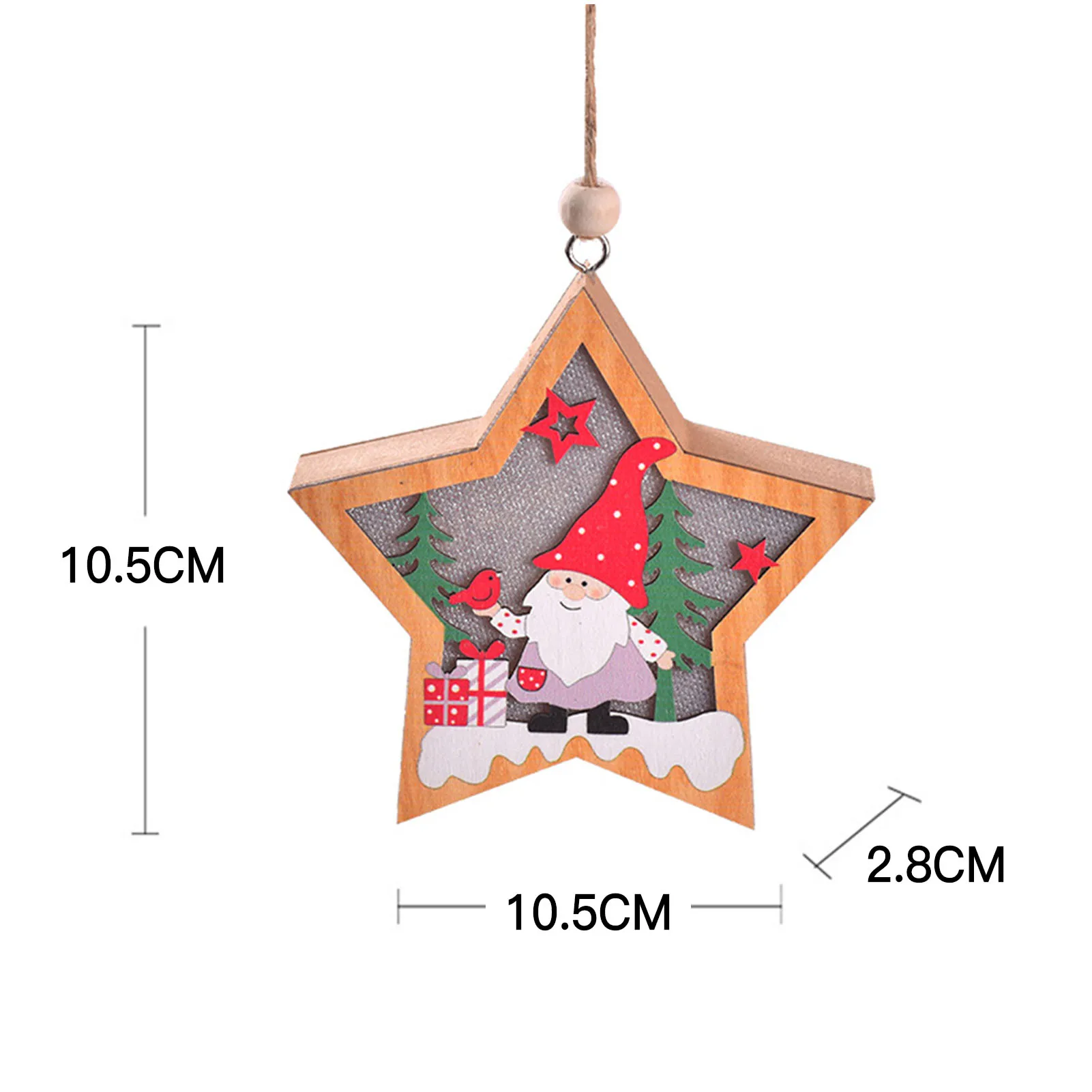 Christmas Wooden Hanging Tree Pendant Santa Claus Snowman Deer Tree Night Light Party Supplies for Home Holiday Indoor Outdoor