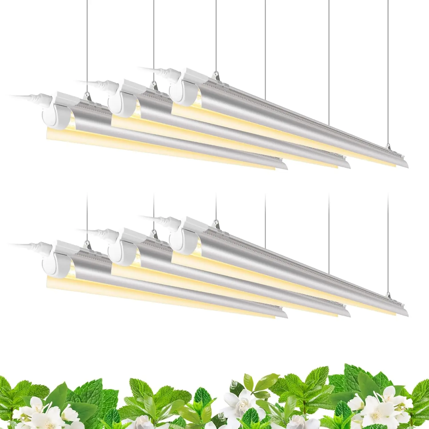 

Full Spectrum LED Grow Light Strips, 252W (6-Pack), High PPFD for Indoor Plants with Easy Installation
