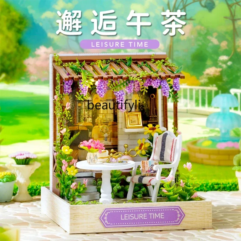 

Hand-assembled small house creative villa construction toys birthday gift