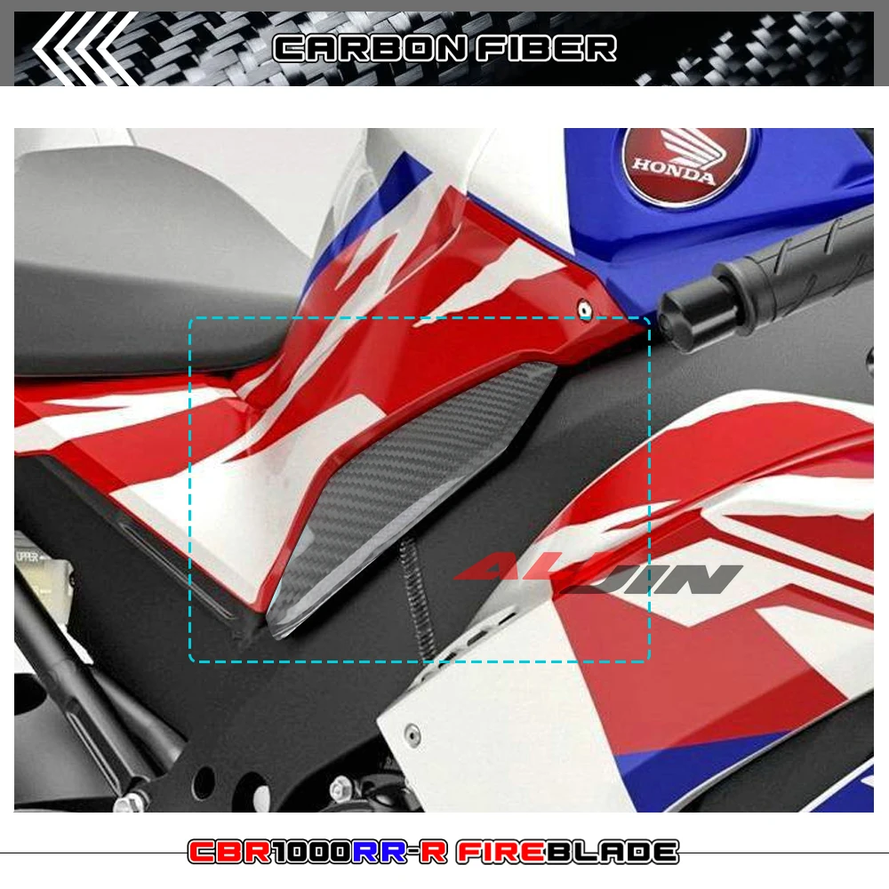 Real 100% Carbon fiber Motorcycle Tank Side Small Kit Ducts Protector Tri Fairings For HONDA CBR1000RR-R SP Fireblabe 2021-2024