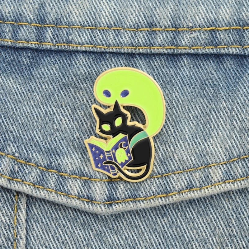 Fun and Quirky Specters Stories Enameled Lapel Badge with Glows Effect for Dark Humor Fashion Accessory Gift
