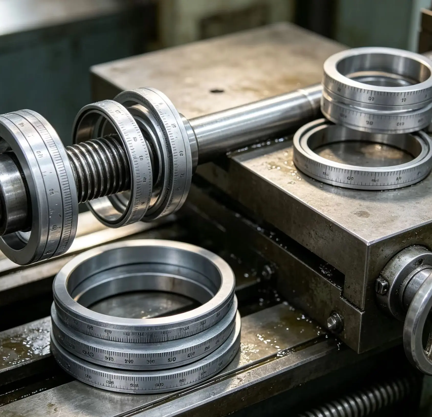 Suitable for 1PC Lathe Scale Ring Metal Dial 0‑50mm/100mm 42x50xT16mm 48x60x16mm 80x100x20mm Lathe Machine Replacement Parts
