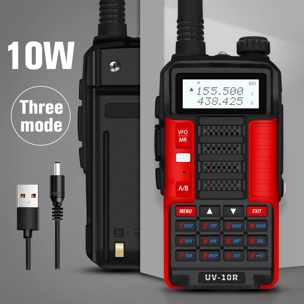 Baofeng UV-10R Professional Walkie Talkies, High Power 10W Dual Band Two-way Ham Radio, UV-10R 2 Way Radio Talkie Walkie 50 Km