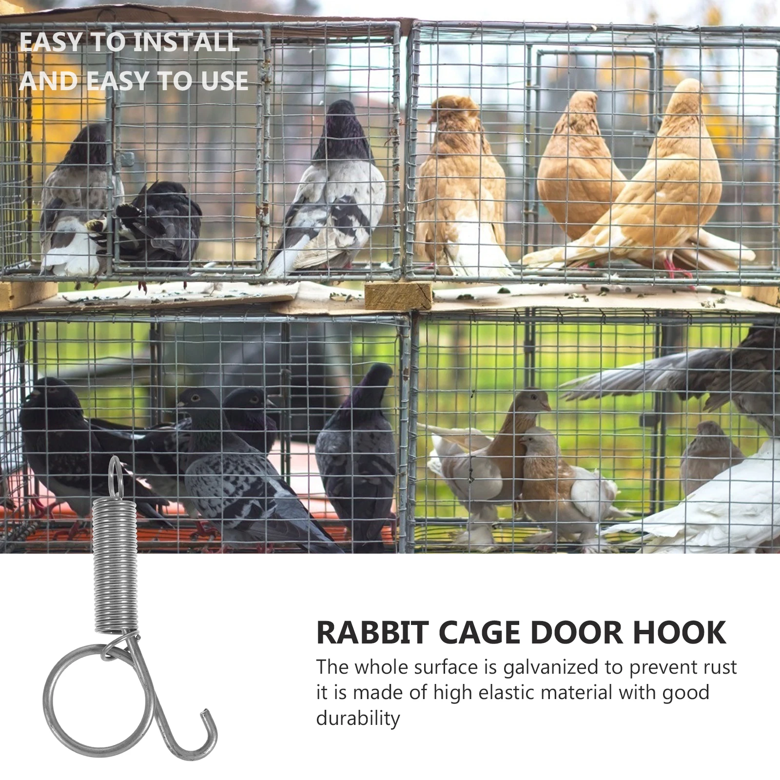 

10 Pcs Fixed Hook Rabbit Cage Door Bird Cages Bunny Hanger Galvanized Pet Accessory