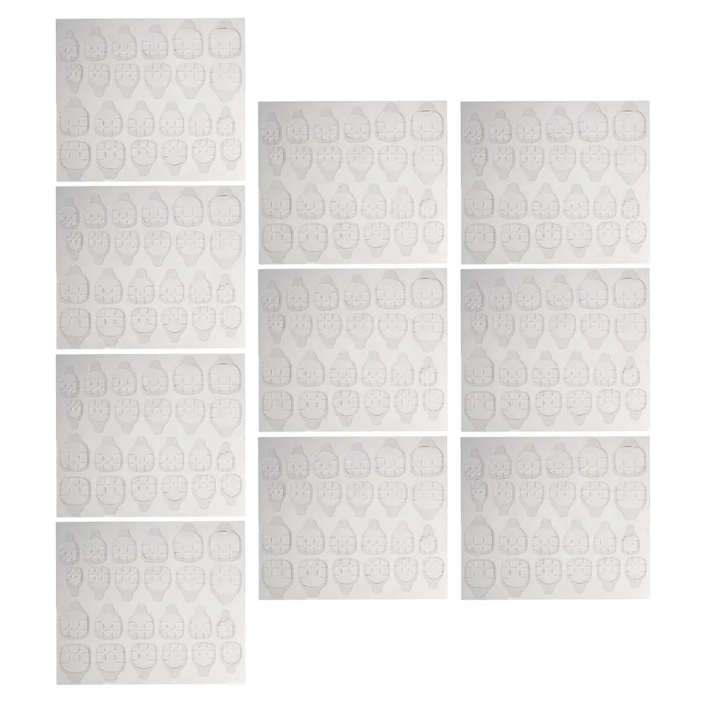 10Sheets Transparent Nail Art Glue Stickers Self Adhesive Reusable Temporary Nail Tips for Natural Nails Home Salon
