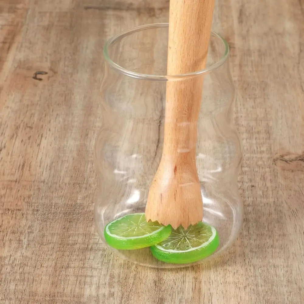 Sturdy Beech Wood Muddler Food Safe Heavy Duty Fruit Tea Pounding Stick Wear-resistant Durable Ice Crusher Kitchen Masher