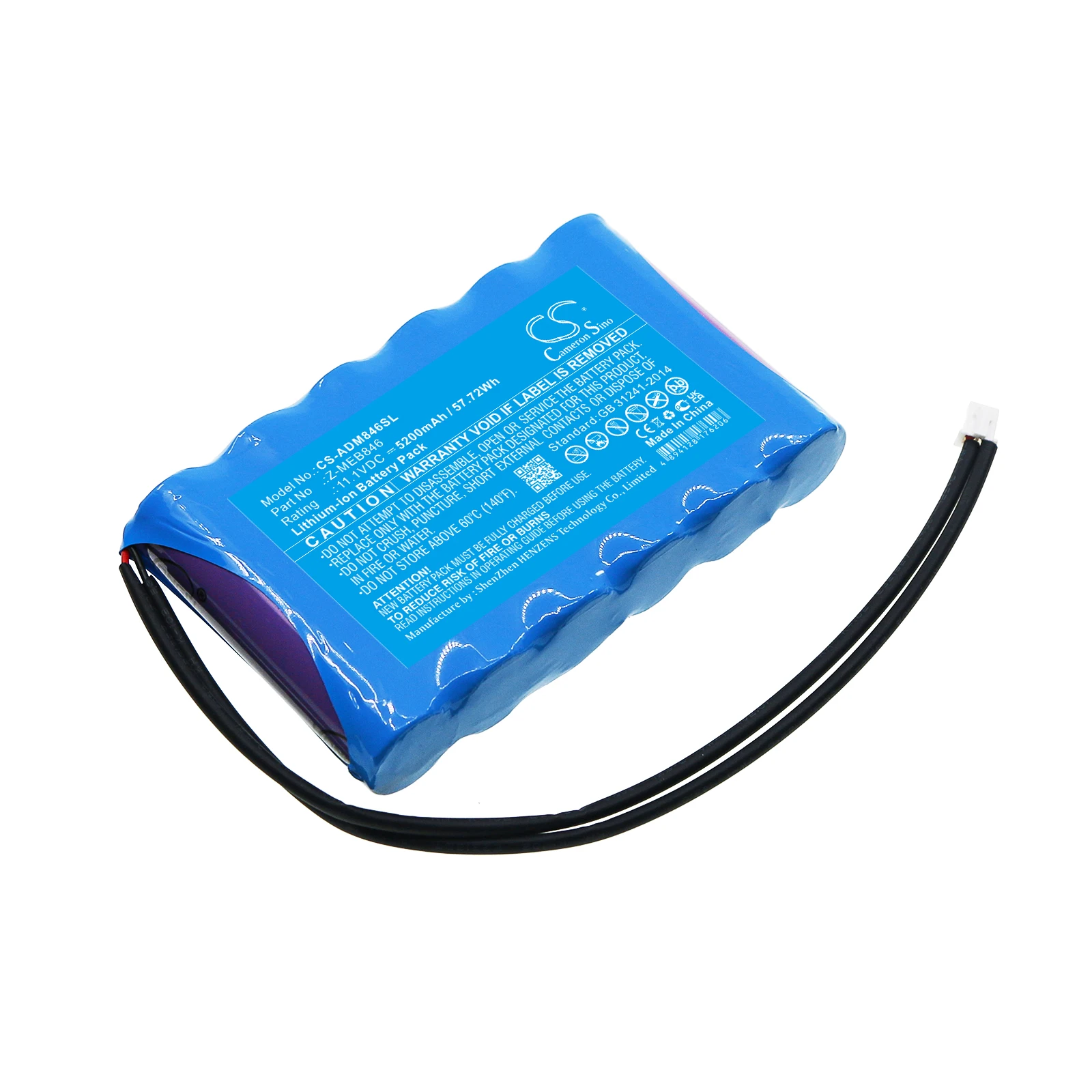 

CS Lighting&Studio Battery for American DJ Mega Go Flood Par Ho Fits Z-MEB846 5200mAh/57.72Wh Li-ion 11.10V CS-ADM846SL