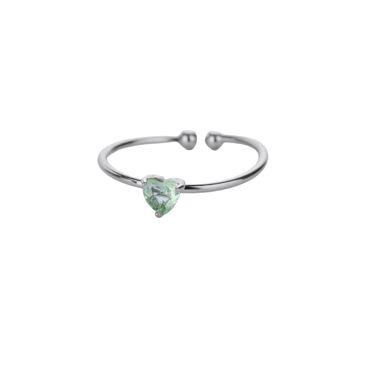 Women's Stainless Steel Heart Ring with Tiny Zircon, Gift Idea