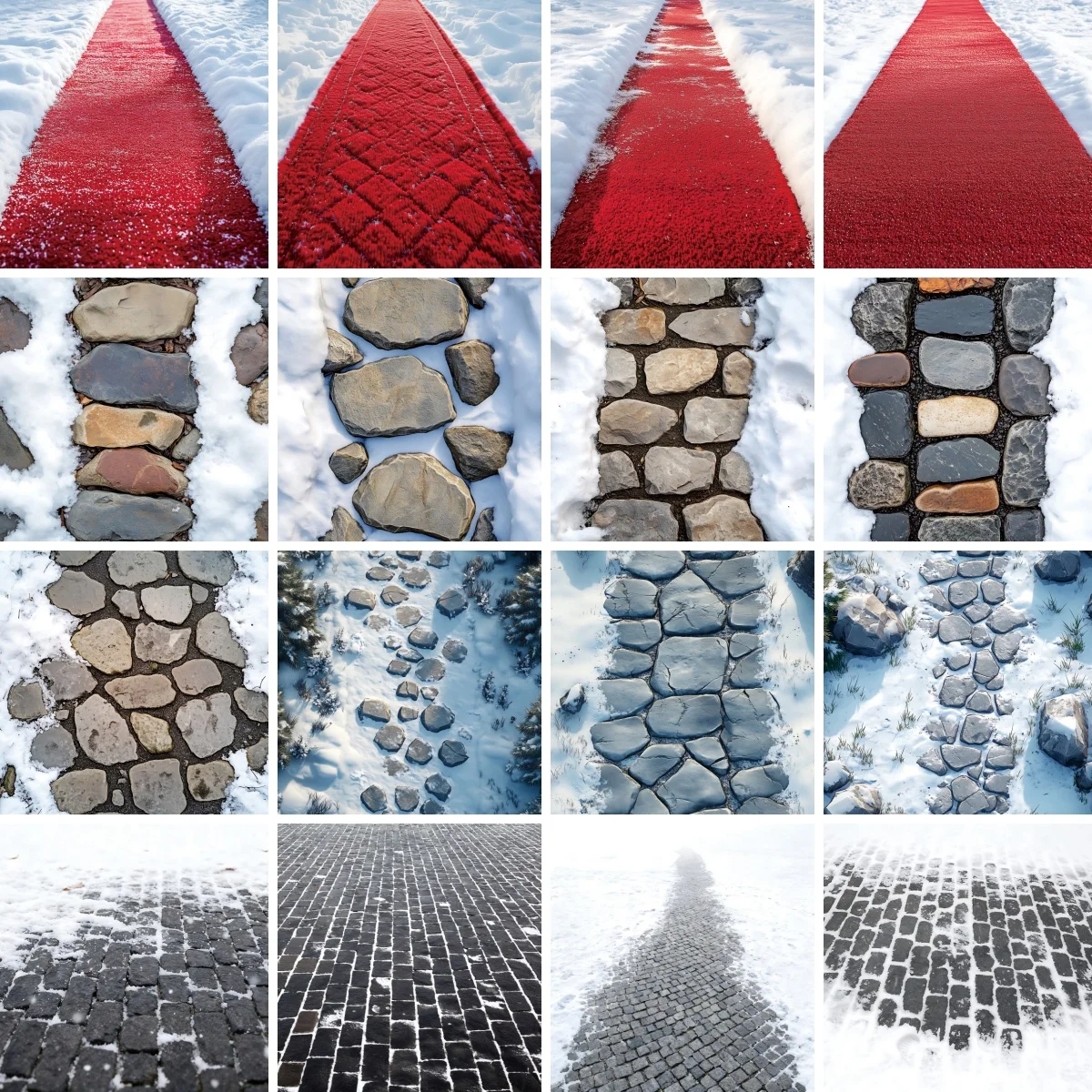 Winter Christmas Snow Brick Photography Background Stone Floor Baby Shower Kids Family Xmas Party Decor Portrait Photo Backdrop