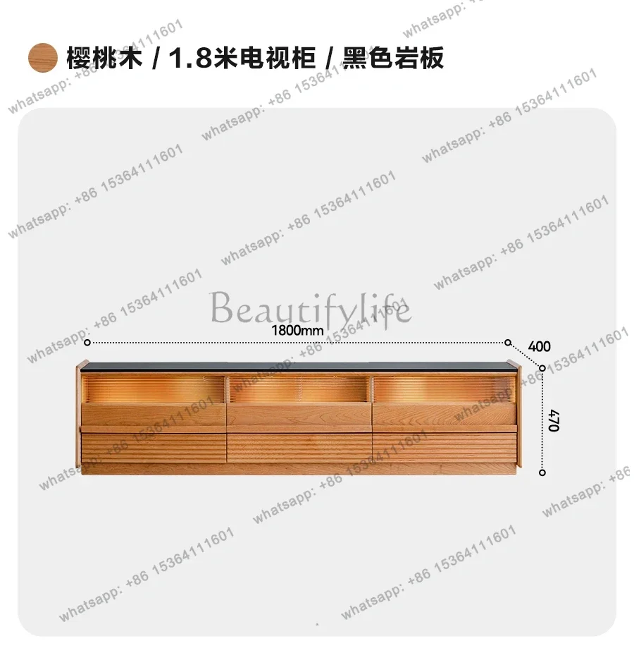 TV cabinet Household living room rock slab Solid wood rock slab  TV cabinet
