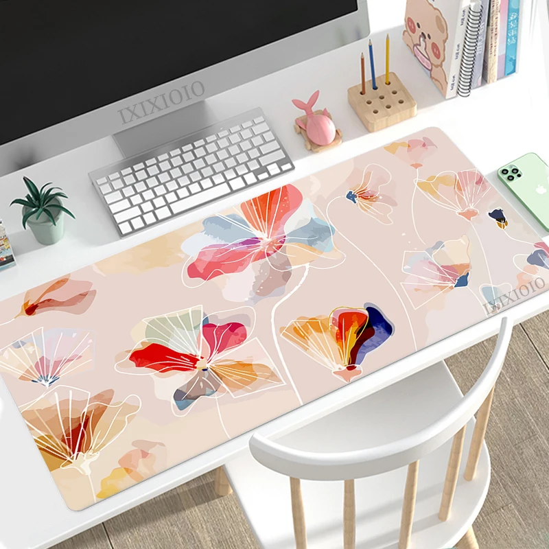 Minimalist Art Abstract Flower Mouse Pad Gamer XL Large Home Mousepad XXL MousePads Office Non-Slip Desktop Mouse Pad Table Mat