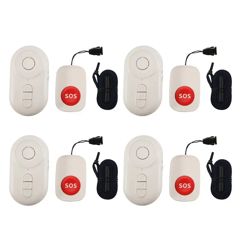 

ABVO-4X Caregiver Pager Wireless Nurse Call Buttons For Elderly Monitoring SOS Alert System Portable Alarm Call Bell