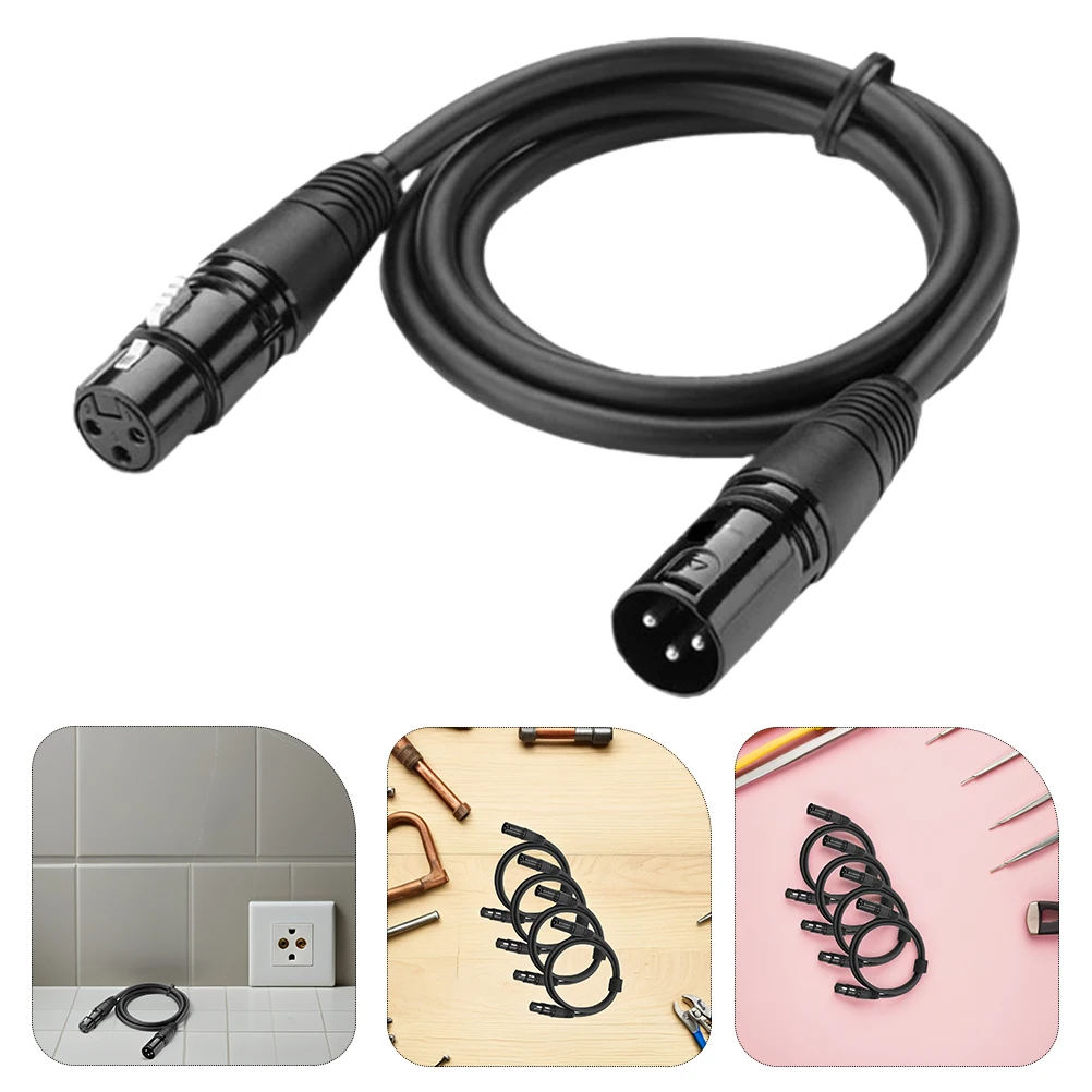 

10pcs 2M 3-Pin Dmx Lighting Xlr Male To Female Par Light Moving Head Light Durable Pvc Jacket Dj Equipment Black