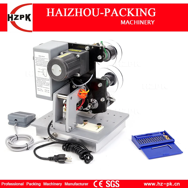 HZPK Electric Hot Ribbon Label Printing Machine Numbers Print Machine Plastic Film/Plastic Bag Date Printing With A Ribbon Free