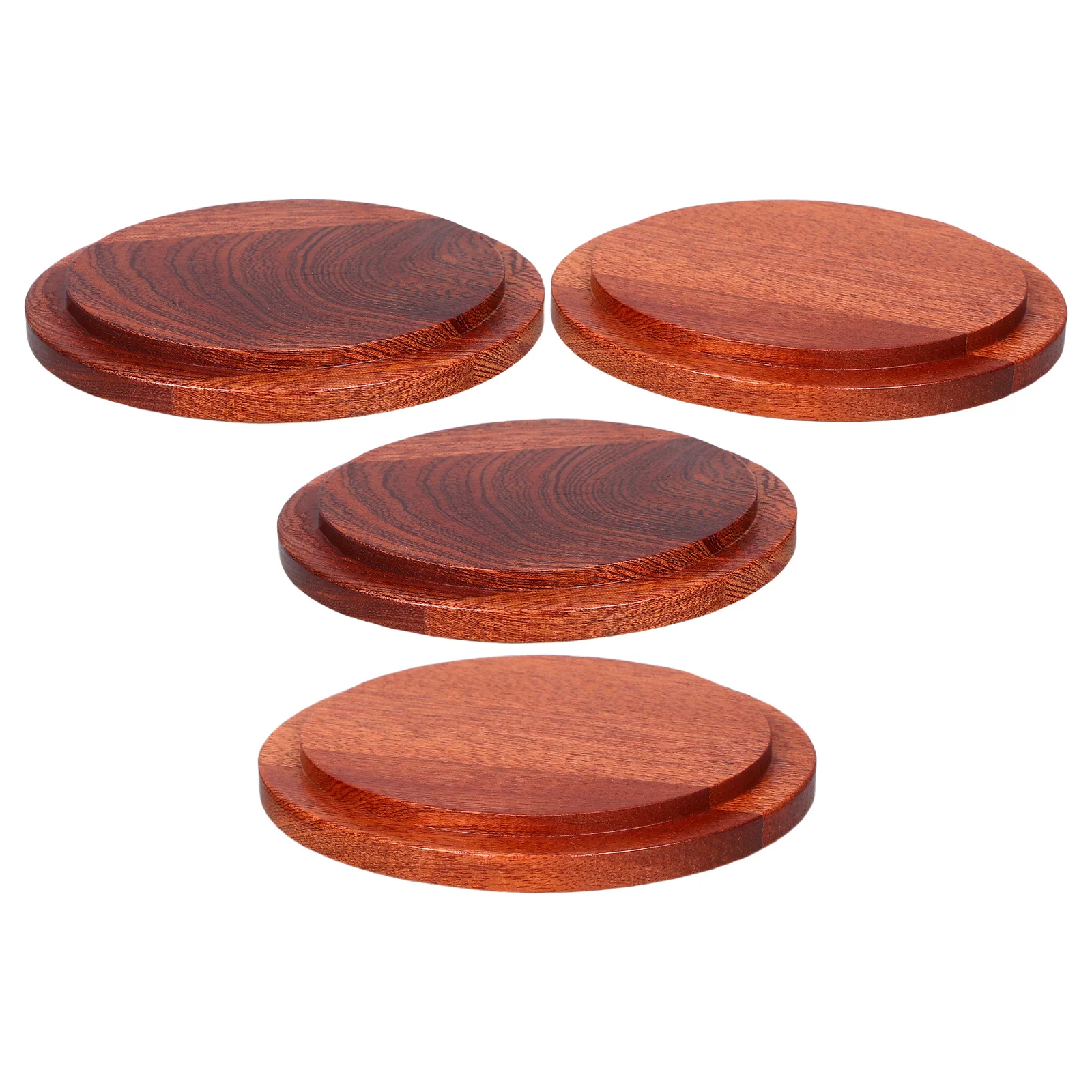 

4pcs Wooden Cup Lid: Solid Wood Round Cover For Coffee Tea Mug Glass Mason Jar Reusable Drink Protector Kitchen Bar Accessory