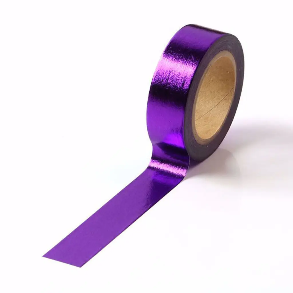 15mmx10m Superior Purple Foiling Brief Washi Tape DIY Masking Tape Decorative Adhesive Tape Scrapbooking School Stationery Tape