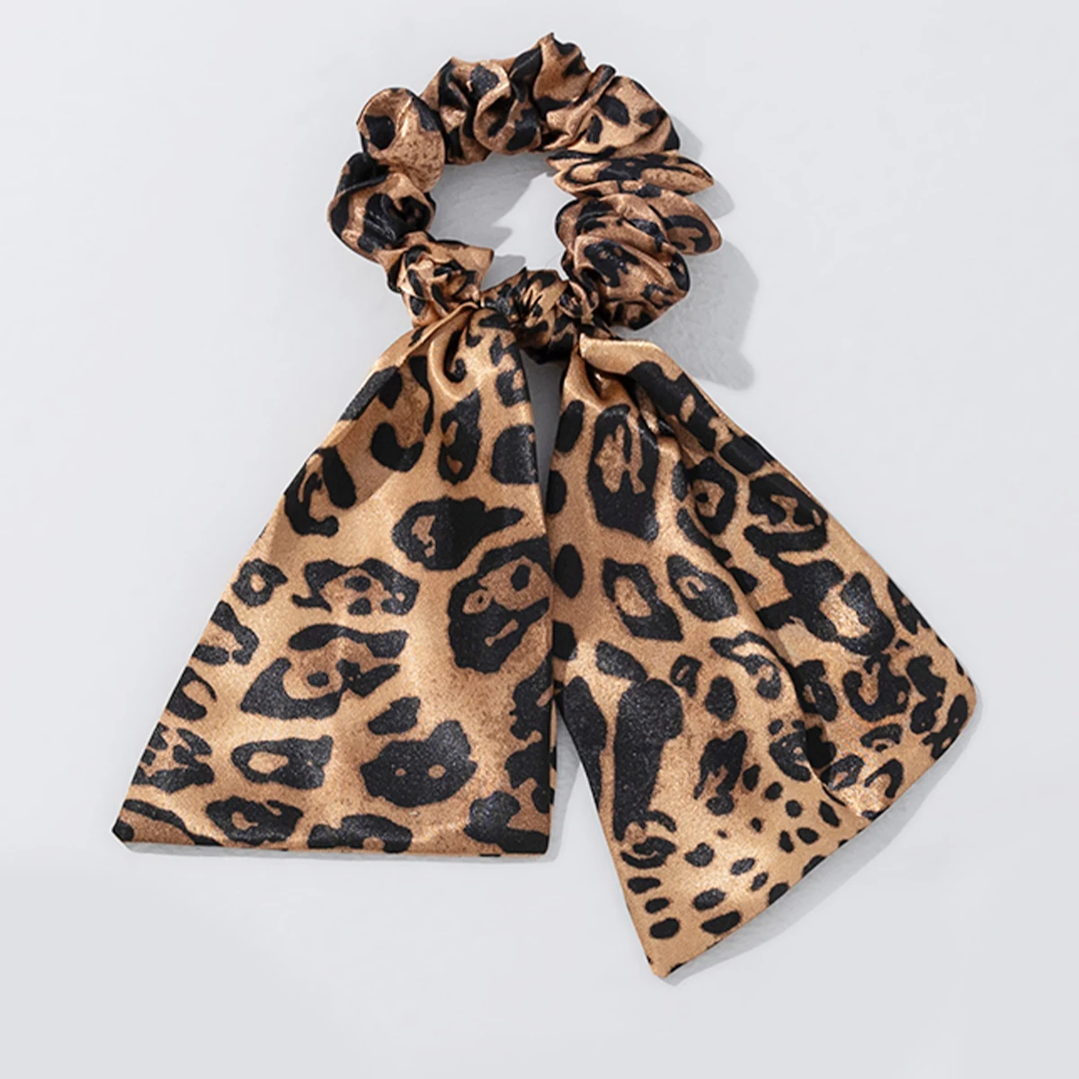 3Pcs New Fashion Leopard Satin Ribbon Large Intestine Hair Band Girls Tie Hair High Elasticity Rubber Band Headwear