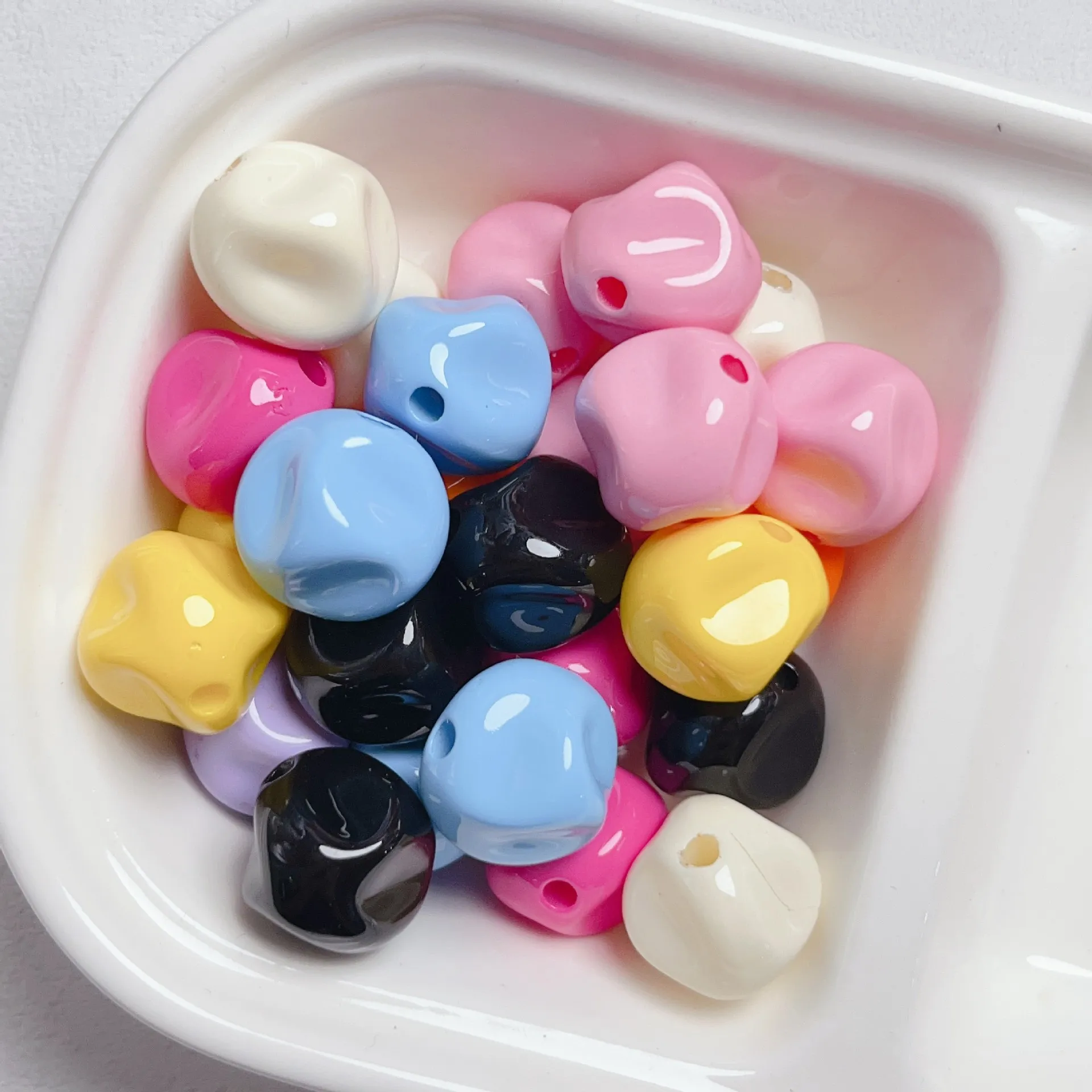 

Wholesale 100pcs 16mm Geometry Round Solid Shape Jewelry Beads Ornament Accessory Material Necklace Bracelet Loose Spacers