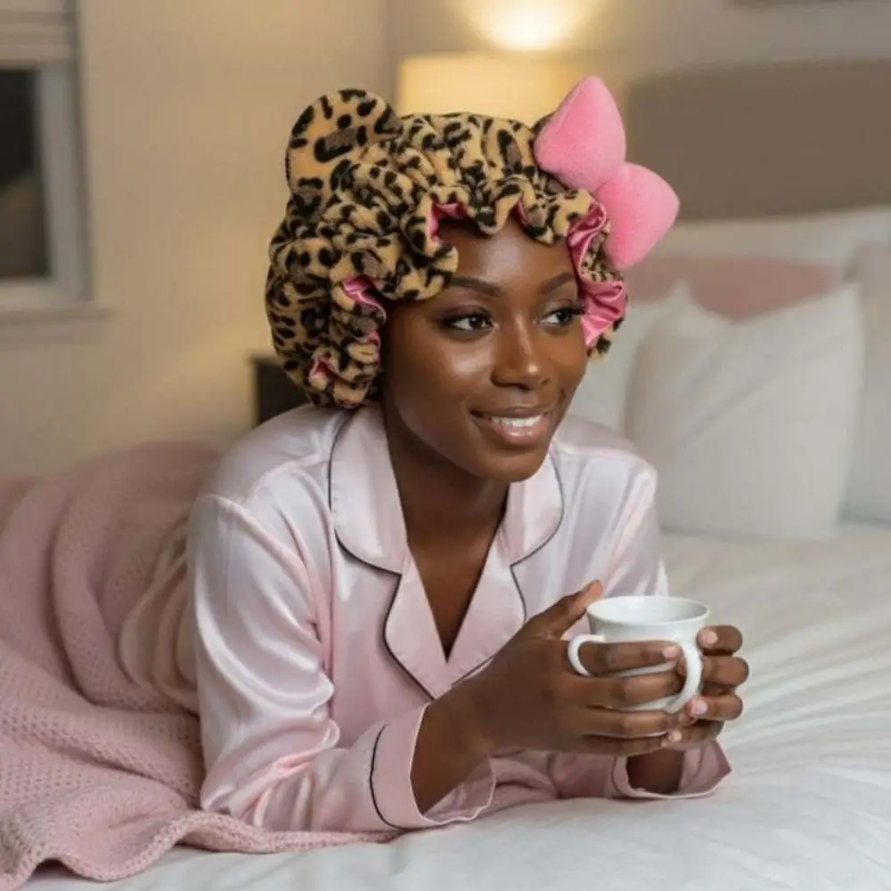 Creative Soft Hair Drying Cap Microfiber Quick-Drying Shower Cap Leopard Print Absorbent Hair Towels Hair