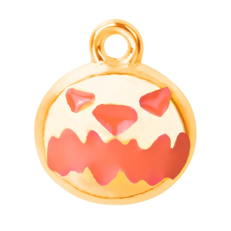 

25pcs/Lot Cute Colorful Pumpkin Head Charms Drop Oil Halloween Pendant For Men & Women DIY Jewelry Making Handmade Accessories