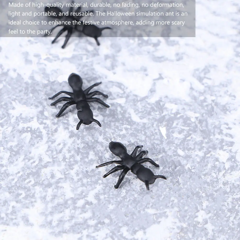 

100Pcs Halloween Simulation Ants Realistic Plastic Fake Prank Decoration Scary Party Props Halloween Simulation Ants