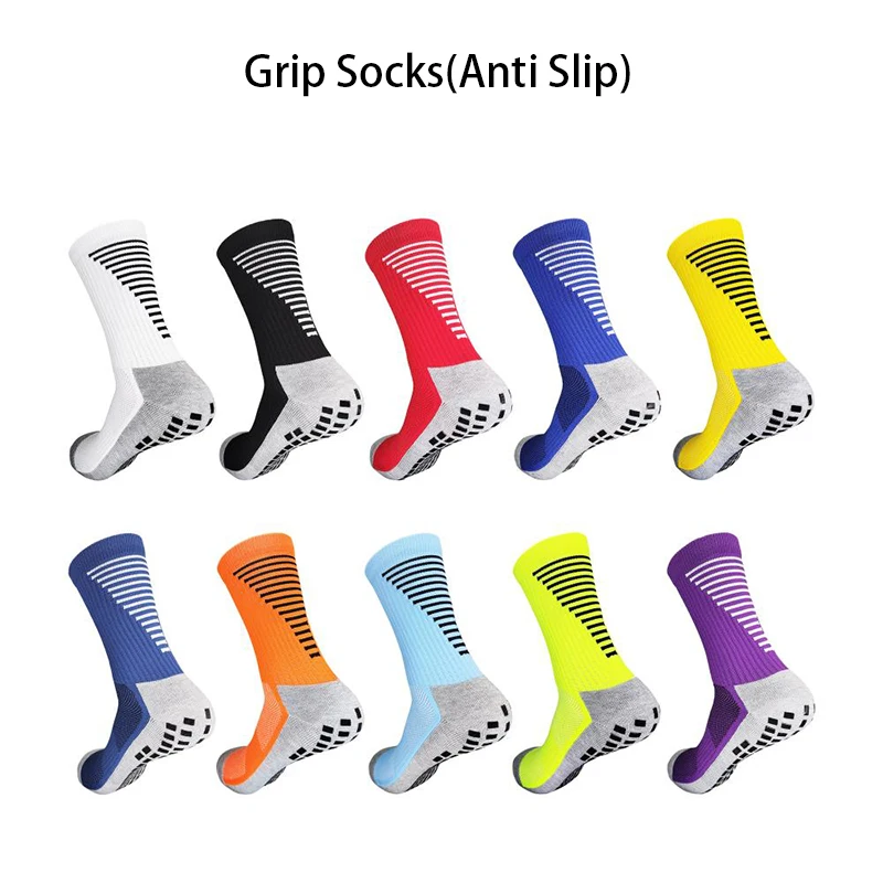 Football Grip Socks with Silicone Bottom Anti Slip for Professional Soccer Club Team Players Training Sports Gym Workout Socks