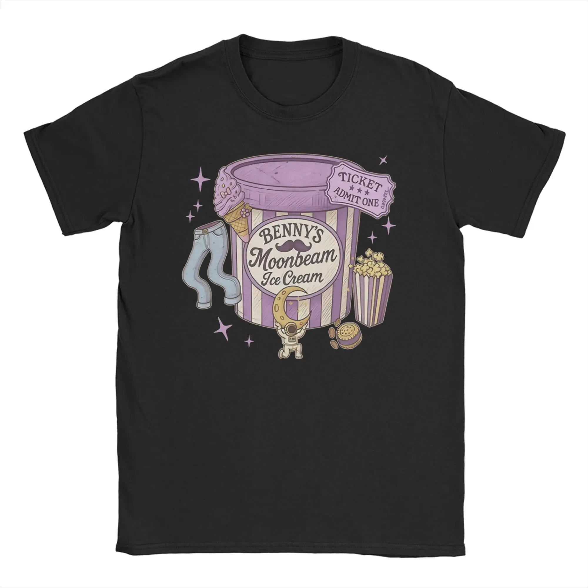 

Мужская и женская футболка Benson Boone Moonbeam Ice Cream - мистические волшебные хлопковые футболки с круглым воротником, одежда, Новое поступление, футболки