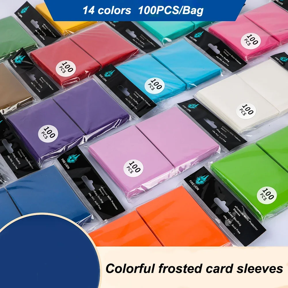 Fundas mate coloridas para tarjetas comerciales, protectores de tarjetas deportivas YGO/TCG, 100 piezas, 62x89mm