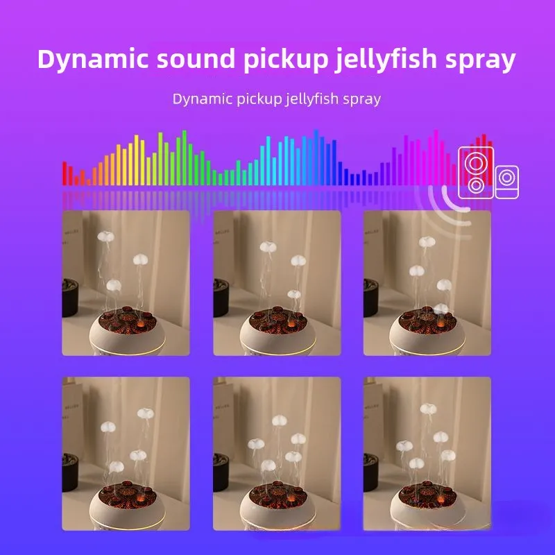 Colorful Gradient Ambient Nihgt Lights 2-speed Timed Kinetic Jellyfish Air Humidifiers Large Capacity Water Tank Aroma Diffusers