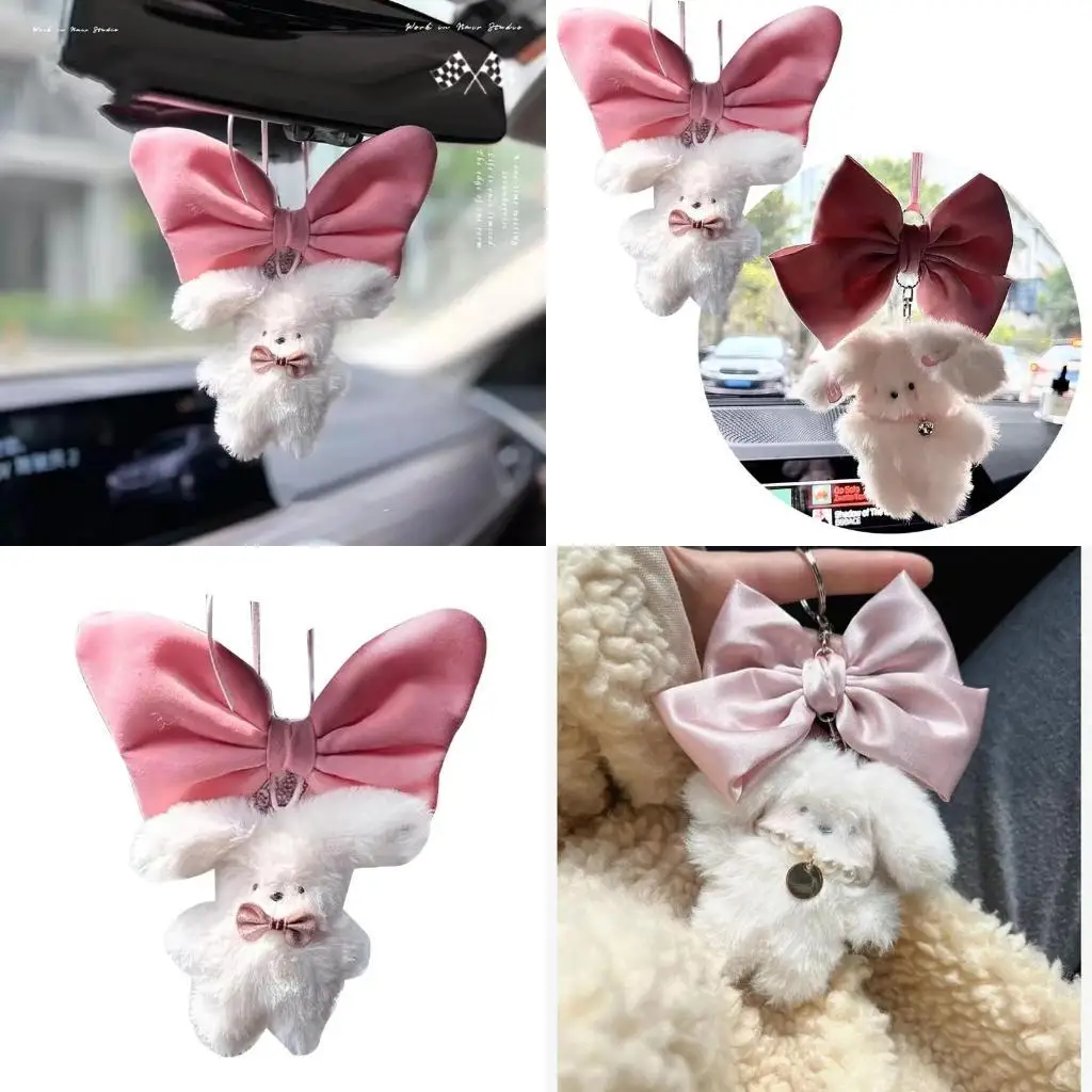 

31BC Lovely WhiteRabbits Plush Pendant Keychain Car Backpack Decorations for Home