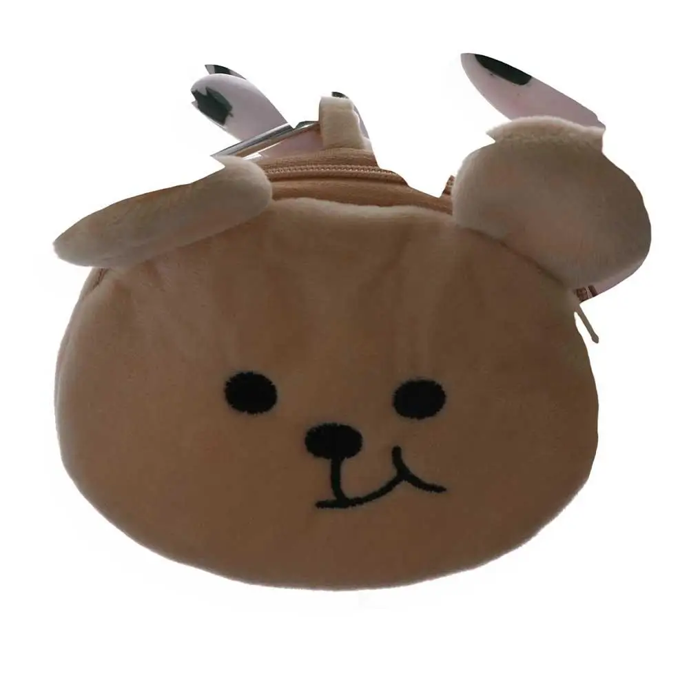 Sweet Zipper Plush Bear Coin Purse Cartoon Three-dimensional Cartoon Storage Bag Portable Wallet Men