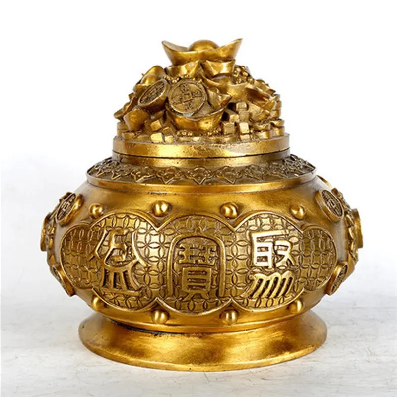 

Manufacturer Brass Treasure Bowl Ornament Yuanbao Living Room Craft Treasure Bowl Opening Gift Large Size