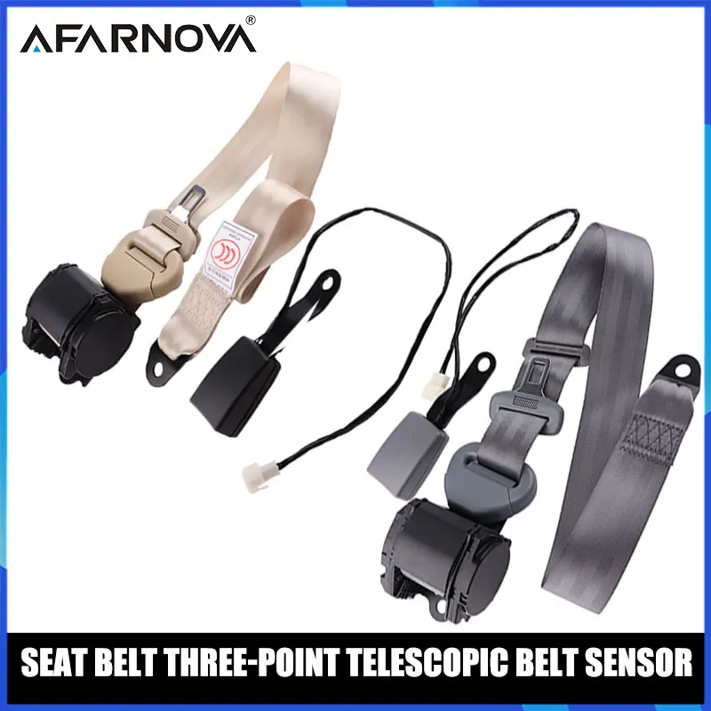 

Светодиодный автомобильный ремень безопасности, 3-точечный универсальный ремень безопасности, усиленная изогнутая пряжка и предупреждающий трос, аксессуары для авторем безопасности Safeguard-Pro